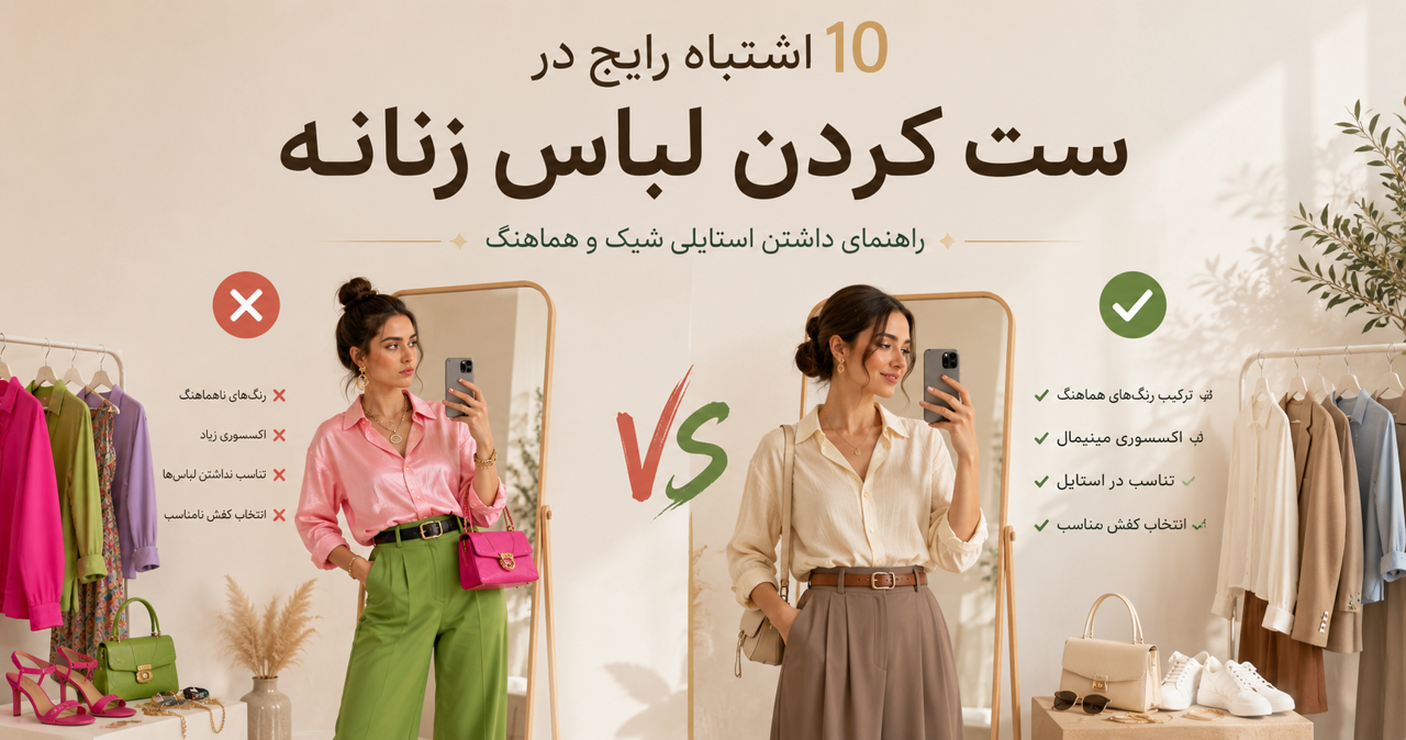 ۱۰ اشتباه رایج در ست کردن لباس زنانه | راهنمای داشتن استایلی شیک و هماهنگ