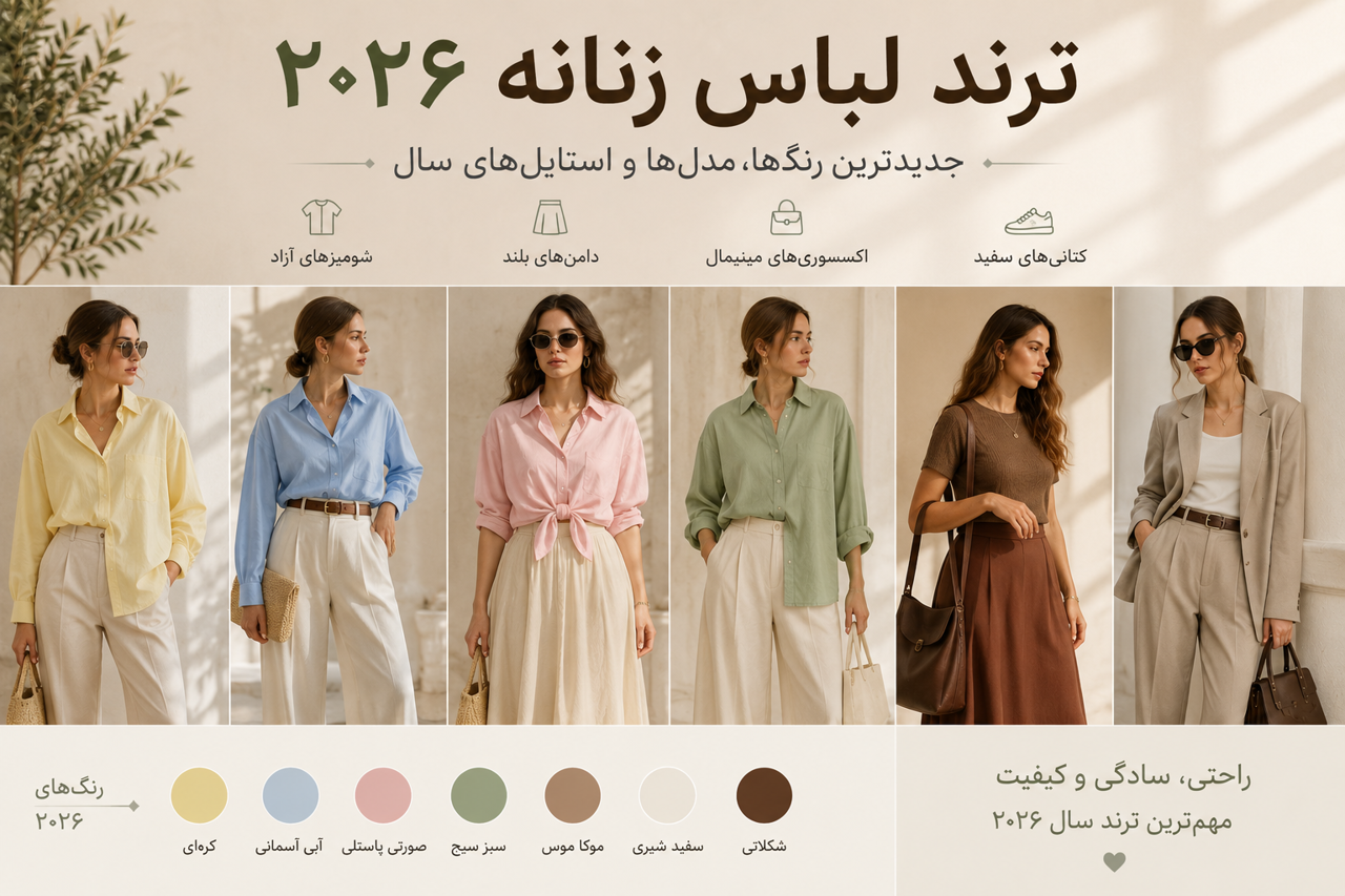 ترند لباس زنانه ۲۰۲۶ | جدیدترین رنگها، مدلها و استایلهای سال