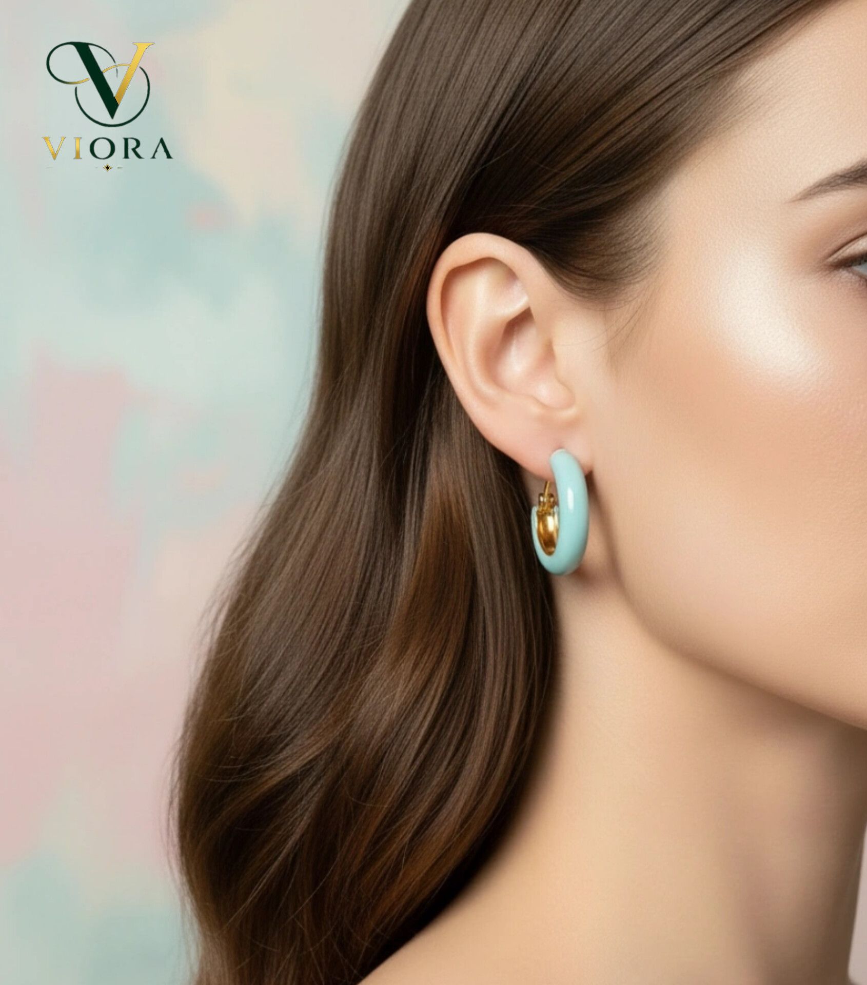 نمای 2 گوشواره ابنباتی طرح ماه