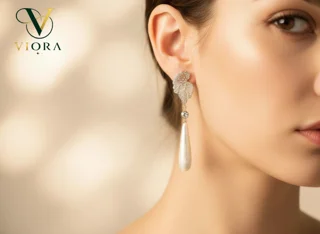 گوشواره گلبرگ اویز مروارید